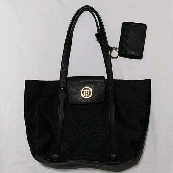 Tommy Hilfiger Monogram Canvas Tote + Change Purse - Picture 2 of 16